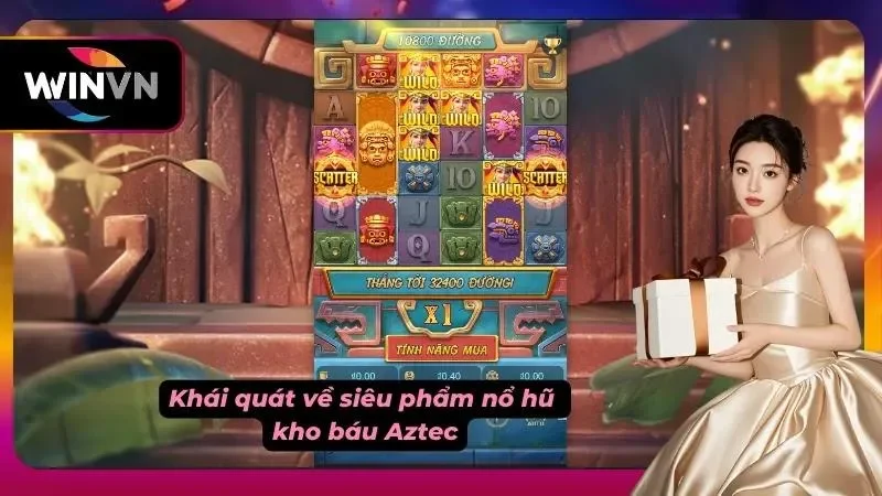 Giao diện Kho Báu Aztec với biểu tượng Wild và Scatter trên WINVN