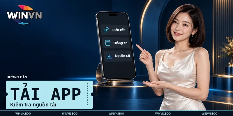 Tải app WINVN với các mục kiểm tra liên kết và thông tin nguồn tải
